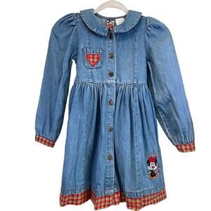 Mickey Stuff for Kids Girls 6X Blue Jean Denim LongSleeves Embroidery Details